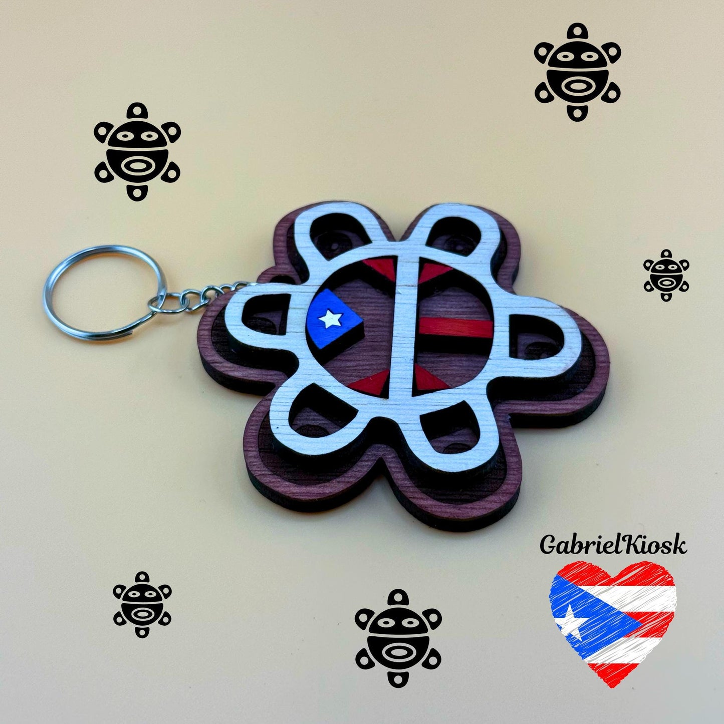 Puerto Rican Keychains | Laser Engraved | Hand Painted | Puerto Rico Flag | Boricua | Coqui | Wooden Souvenir | Cultural Gift | Handcrafted