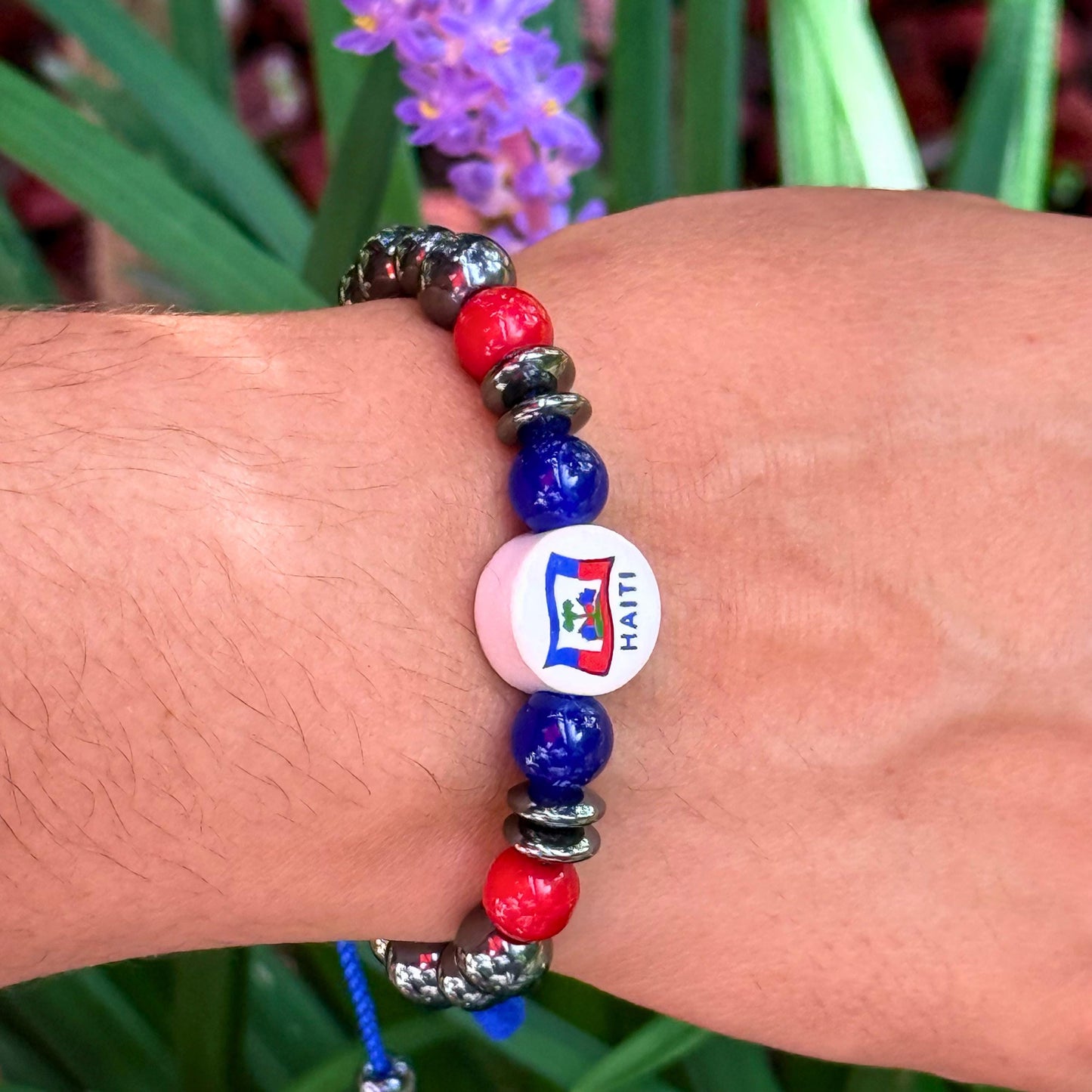 Flags Beaded Bracelet | Dominican Republic | Haiti | Puerto Rico | Mexico | Adjustable | Water Resistant | Various Colors
