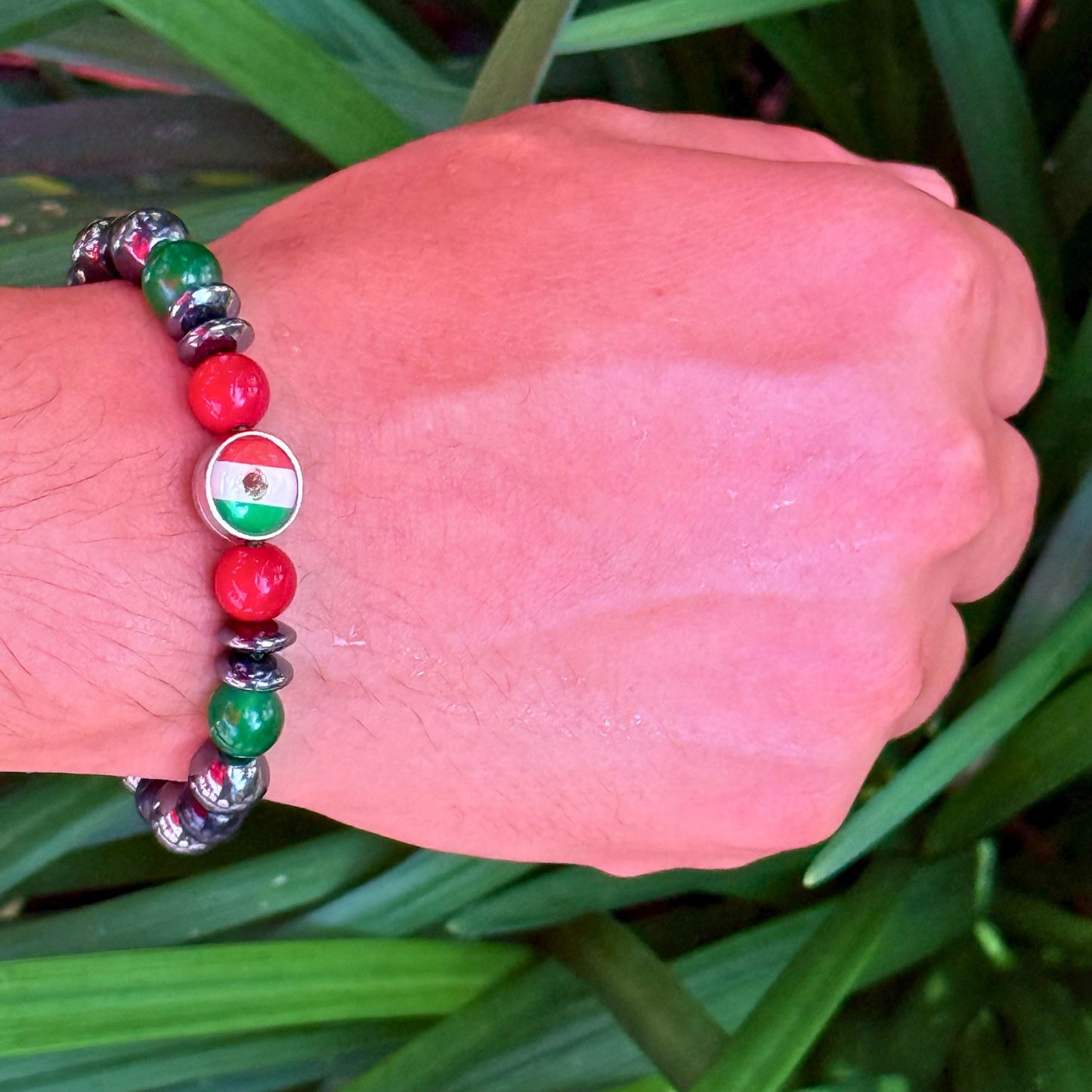 Flags Beaded Bracelet | Dominican Republic | Haiti | Puerto Rico | Mexico | Adjustable | Water Resistant | Various Colors