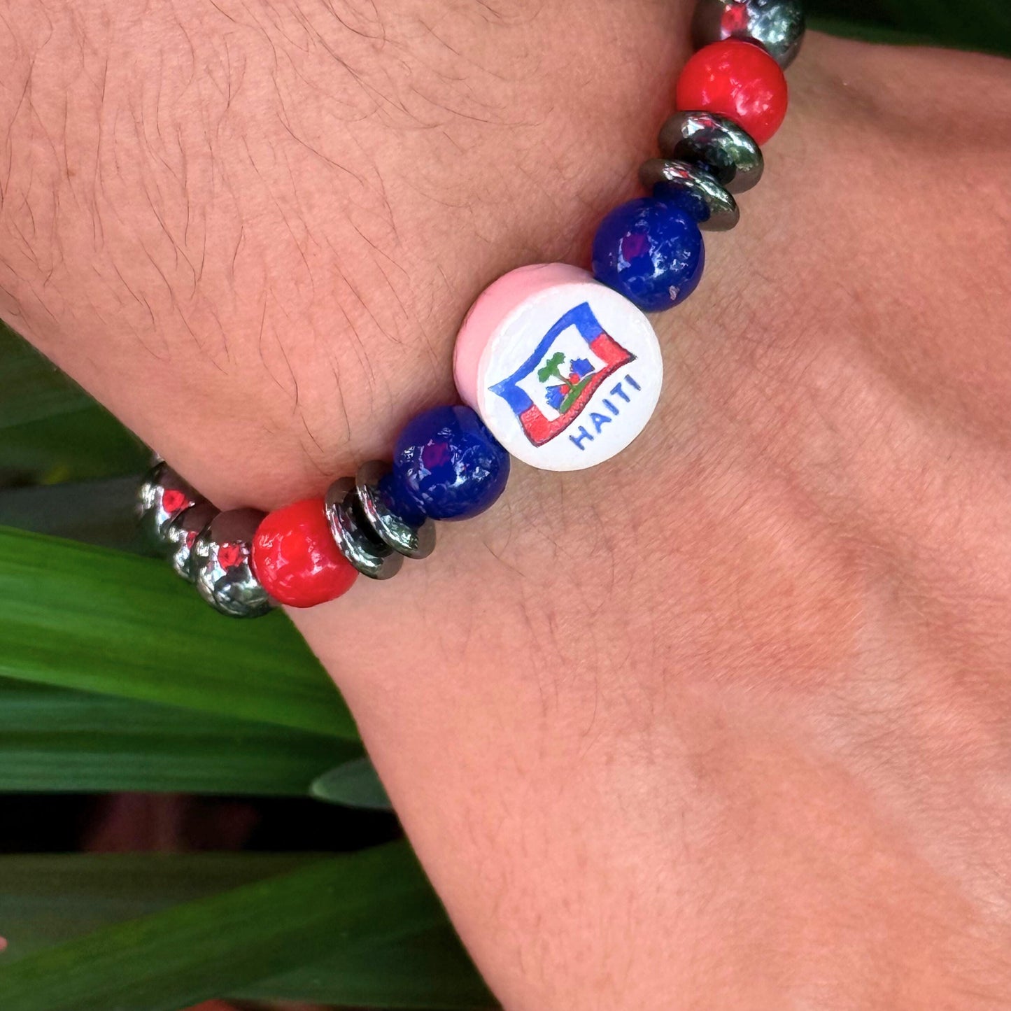 Flags Beaded Bracelet | Dominican Republic | Haiti | Puerto Rico | Mexico | Adjustable | Water Resistant | Various Colors