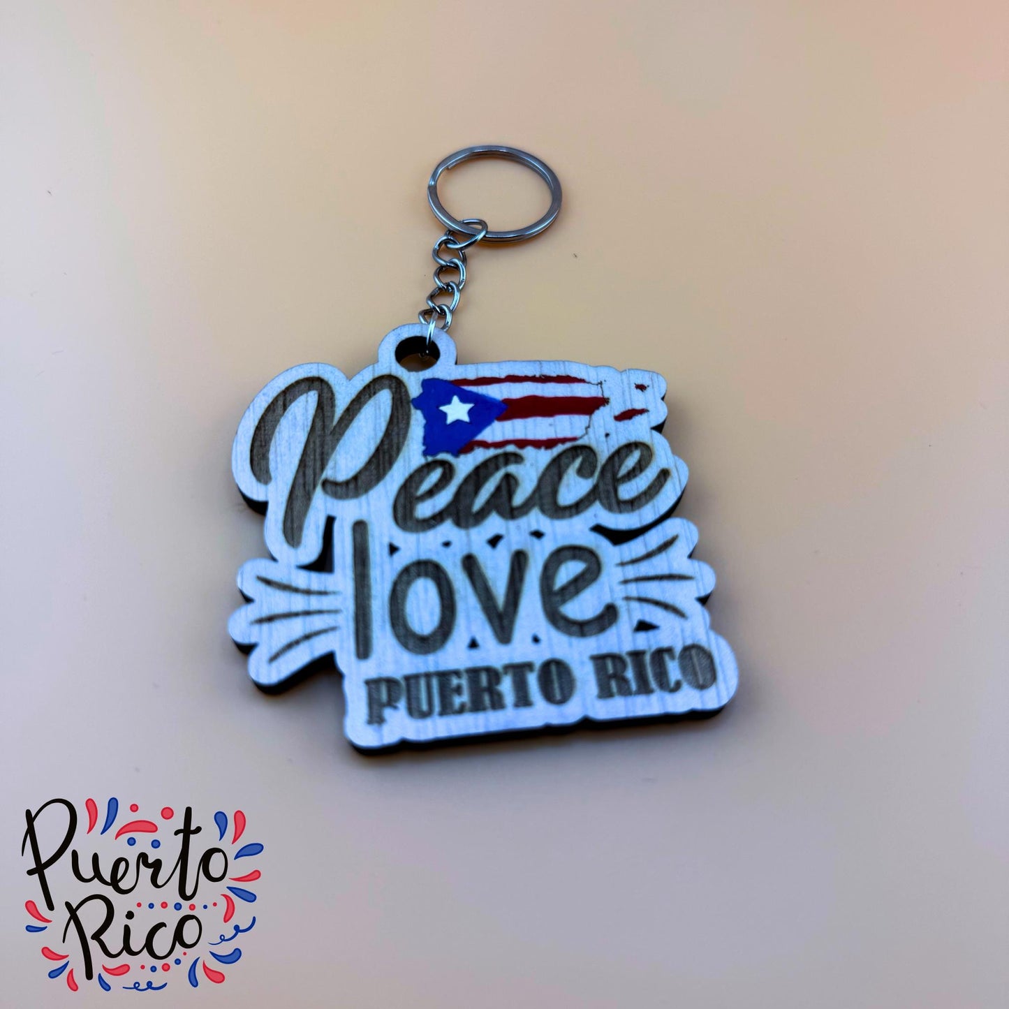 Puerto Rican Keychains | Laser Engraved | Hand Painted | Puerto Rico Flag | Boricua | Coqui | Wooden Souvenir | Cultural Gift | Handcrafted