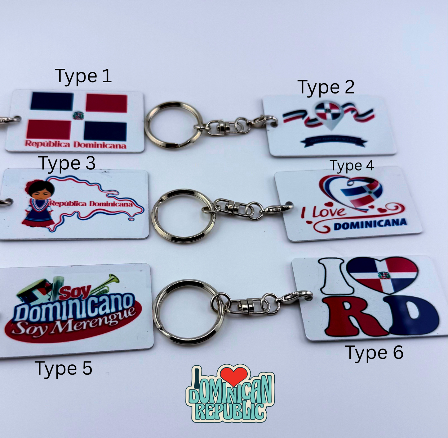 Dominican Republic Keychain | Various Design | Metal Keychains | Unique Dominican Flag Patterns and Designs | Backpack and purse Charm