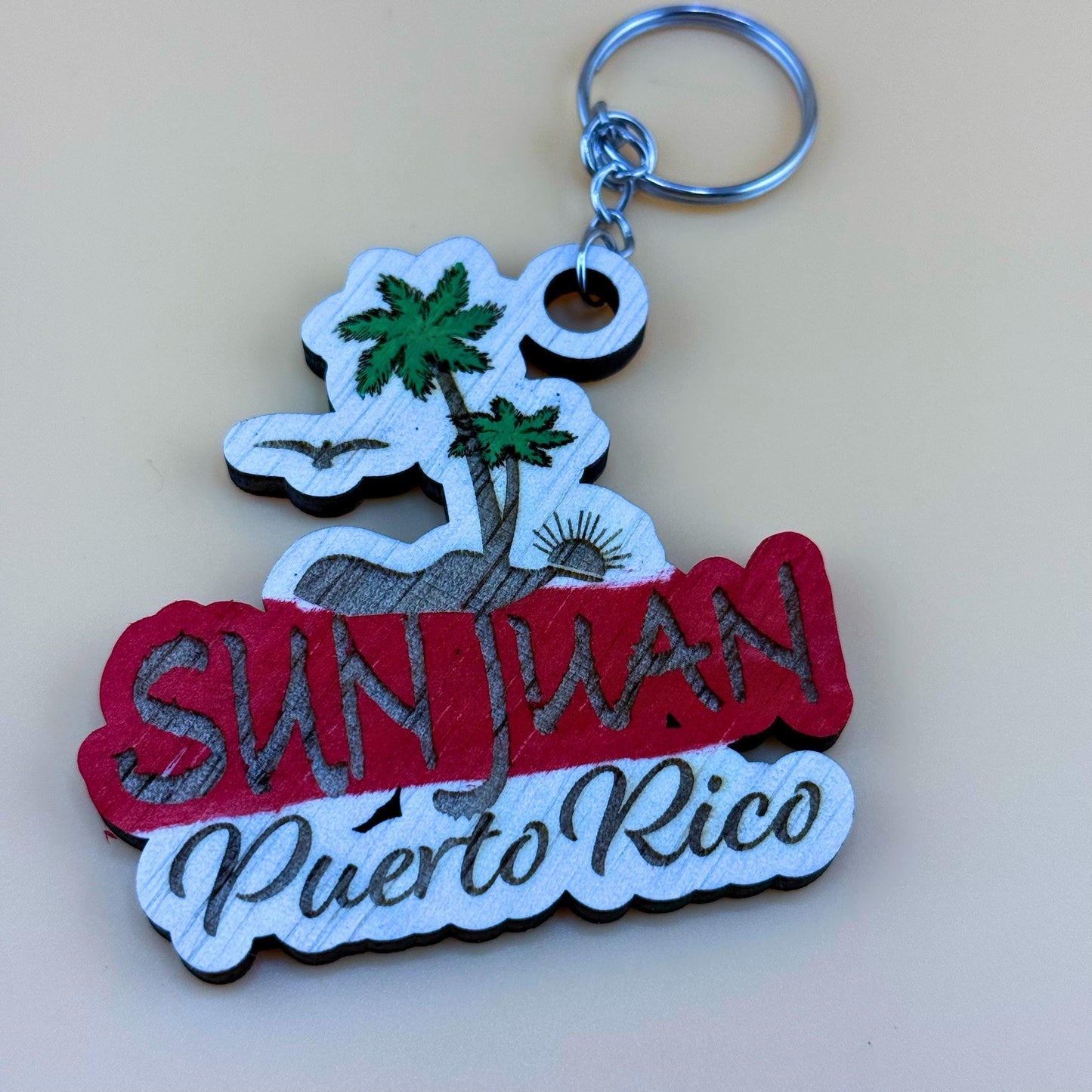 Puerto Rican Keychains | Laser Engraved | Hand Painted | Puerto Rico Flag | Boricua | Coqui | Wooden Souvenir | Cultural Gift | Handcrafted