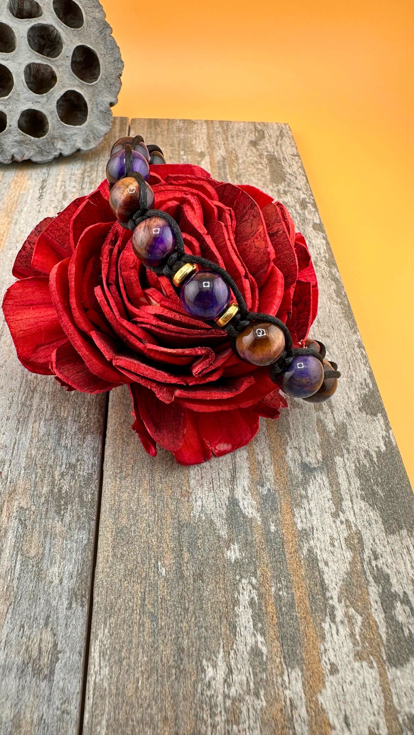 Purple Tiger Eye Bracelet Adjustable