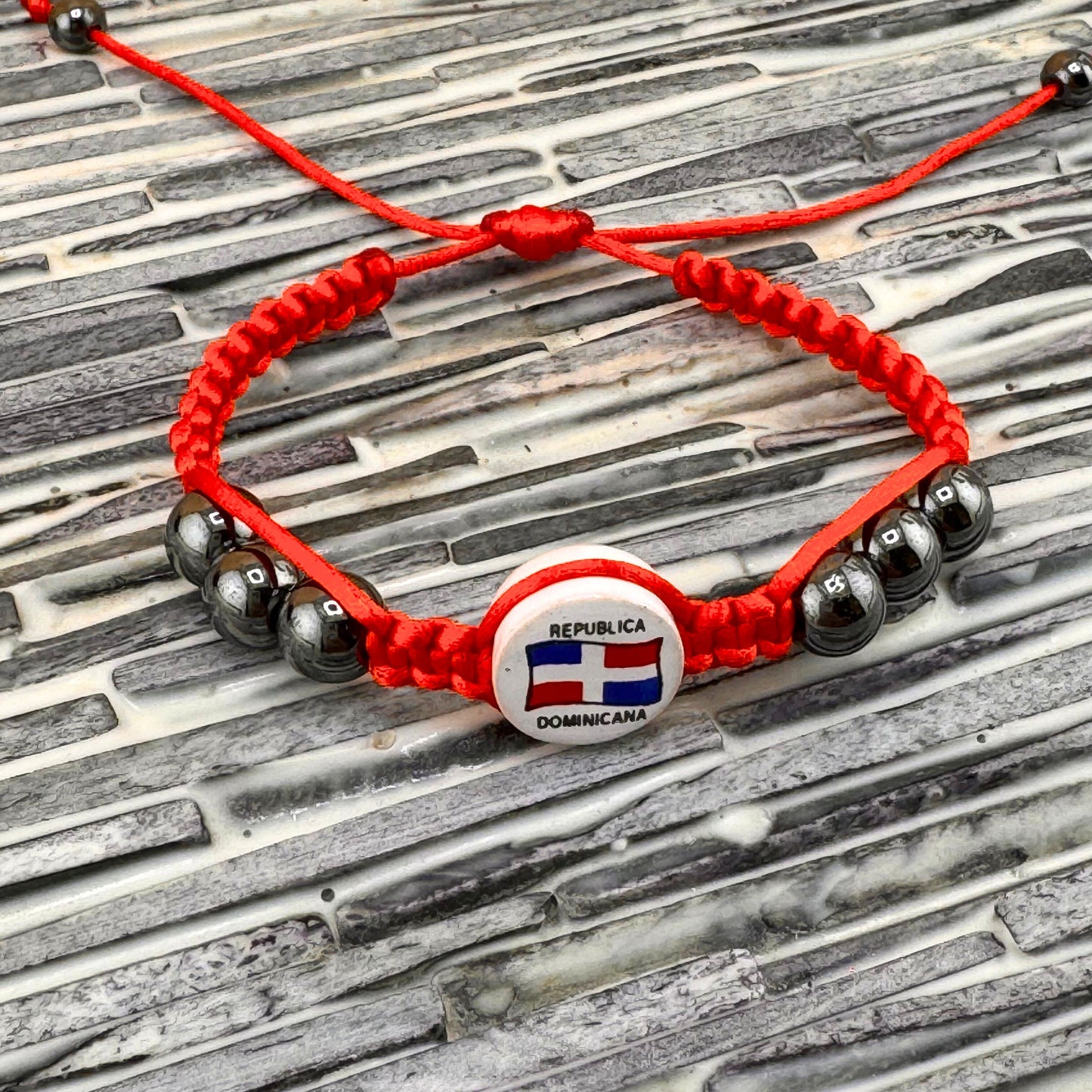 Dominican Republic Flag Bracelet Adjustable Various Colors Dominican Tambora Drum