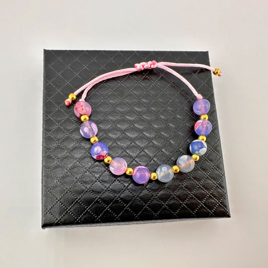 Agate colorful beads bracelet adjustable
