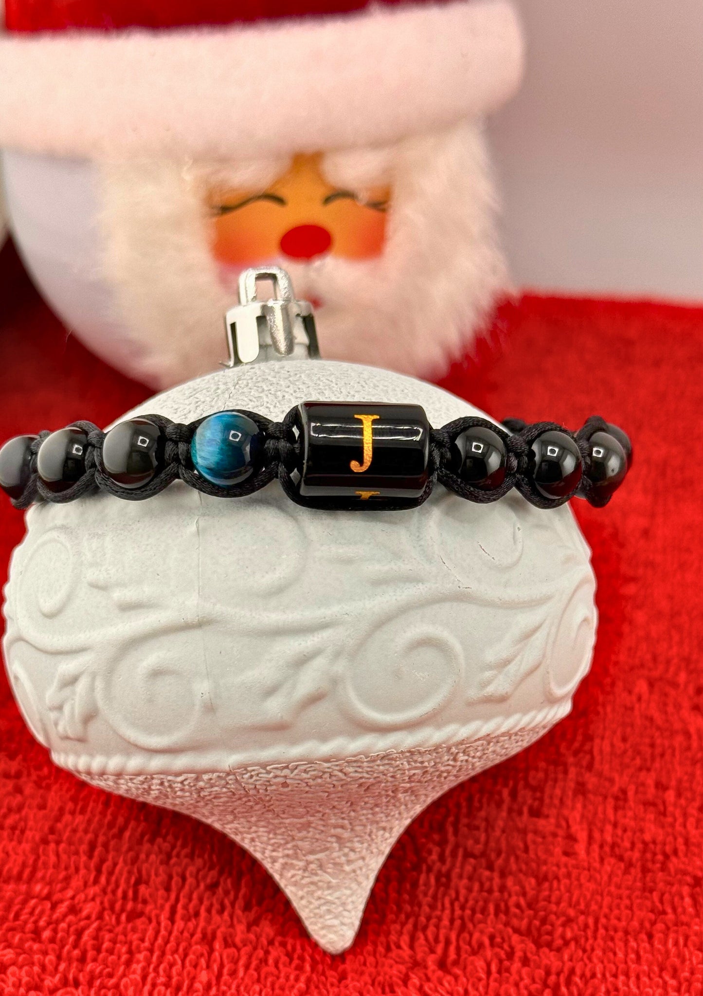 Black Onyx Bracelet With Initials