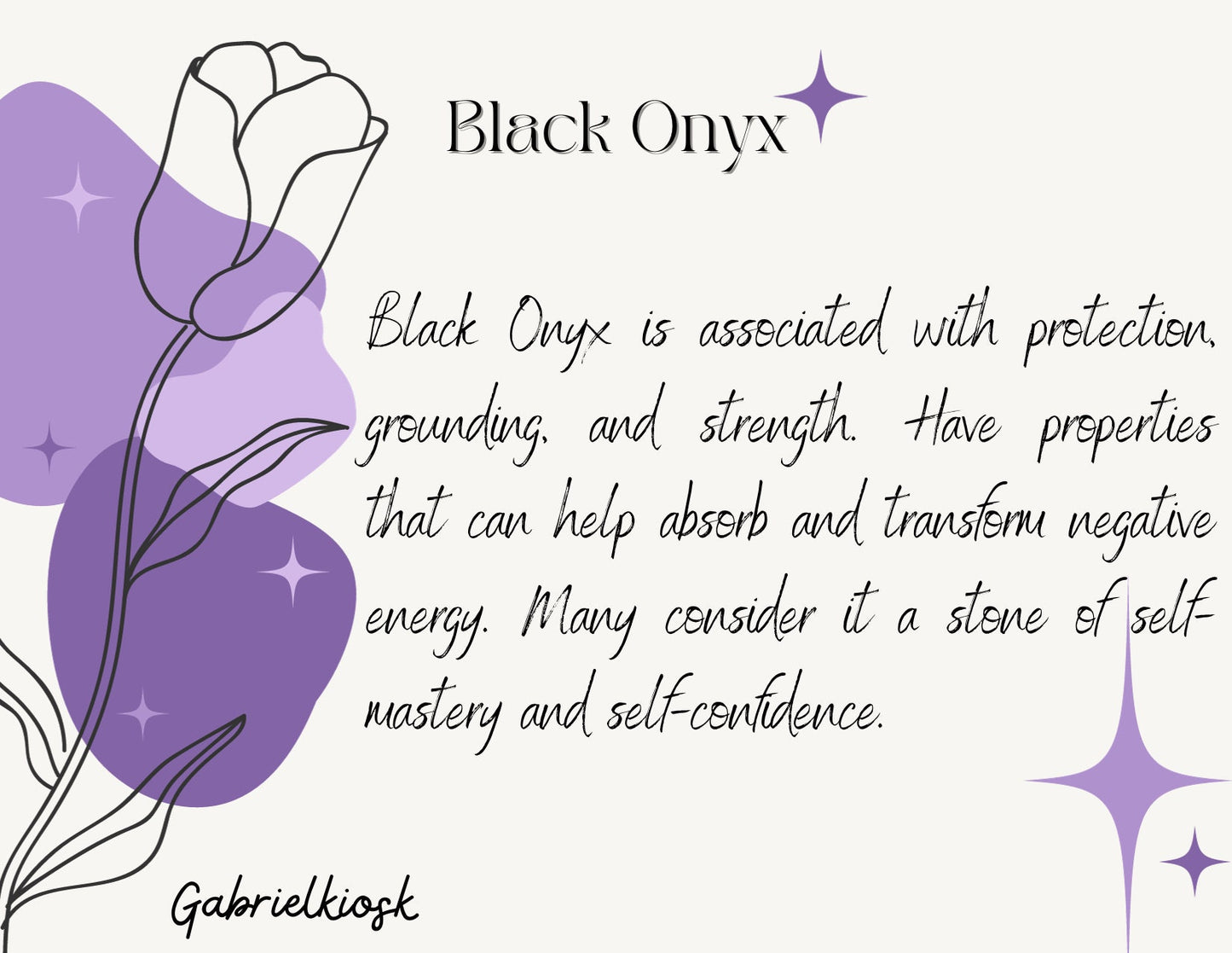 Black Onyx Bracelet With Initials