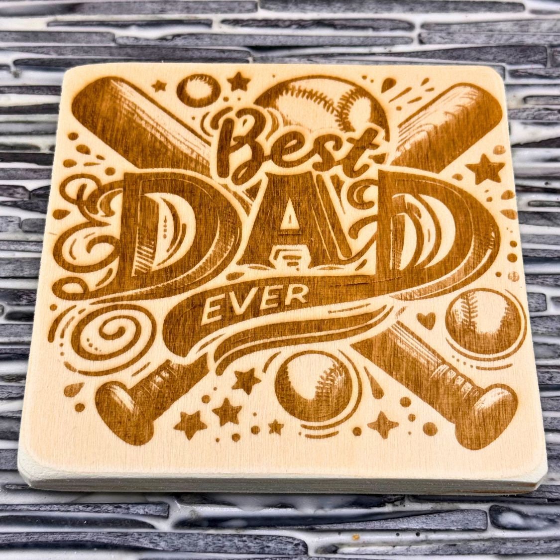 Father's Day Coasters (Wood Coasters) Custom Design