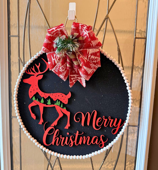 Christmas Door Sign |Reindeer|Christmas tree|