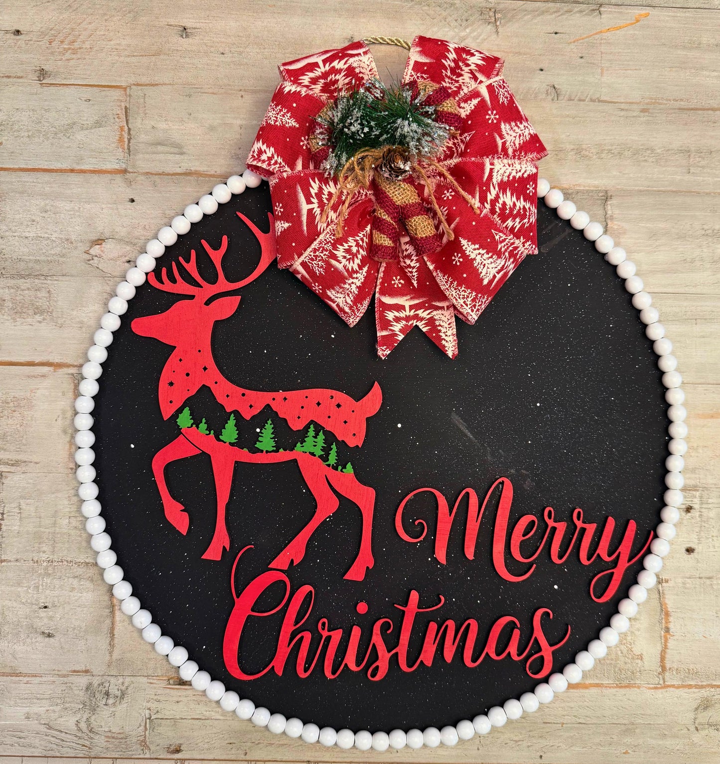 Christmas Door Sign |Reindeer|Christmas tree|